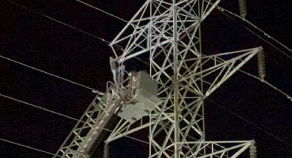 (VIDEO) Así salvaron a un hombre tras pasar ¡11 horas! en una torre de alta tensión