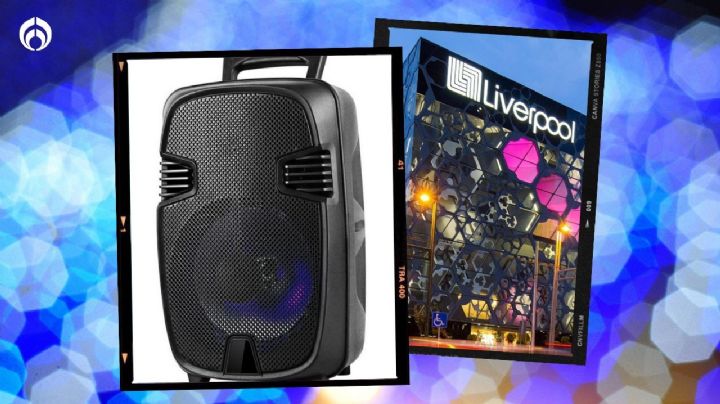 Liverpool remata bocina portátil para karaoke y con luces luz LED para las posadas