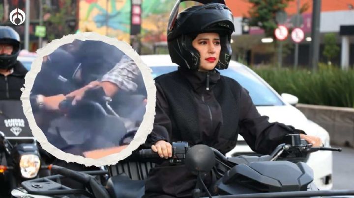 (VIDEO) Así rodearon y le salió humo a la moto ‘diamante’ de Sandra Cuevas