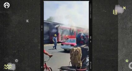 (VIDEO) Arde unidad del Metrobús en la estación UPIICSA en Iztacalco