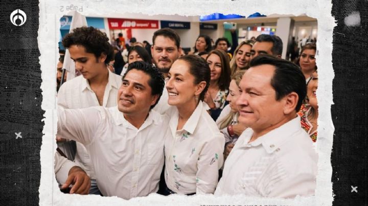 Con música y flores, militancia de Morena arropa a Claudia Sheinbaum en Yucatán