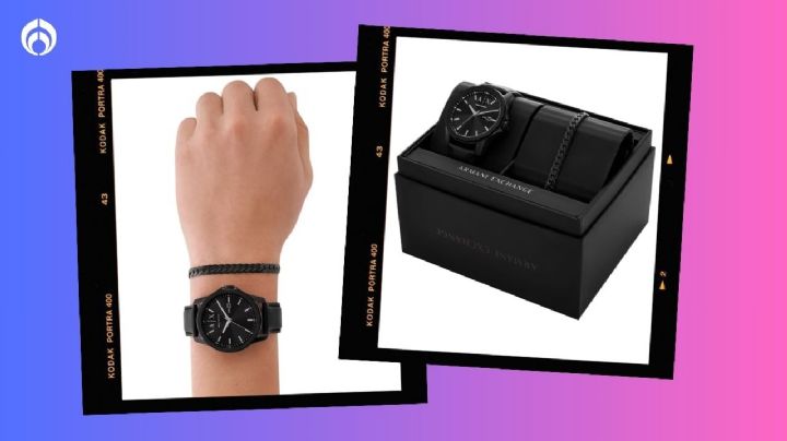 Liverpool remata sofisticado reloj negro de Armani para hombre que incluye pulsera