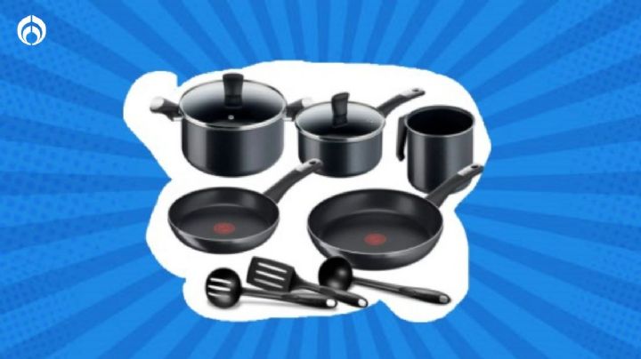 Walmart hace descuentote a batería de cocina T-Fal de 10 piezas 3 veces más durable que otras