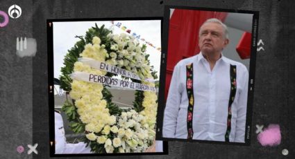 AMLO honra a marinos fallecidos por Otis; lanza corona de flores al mar (VIDEO)