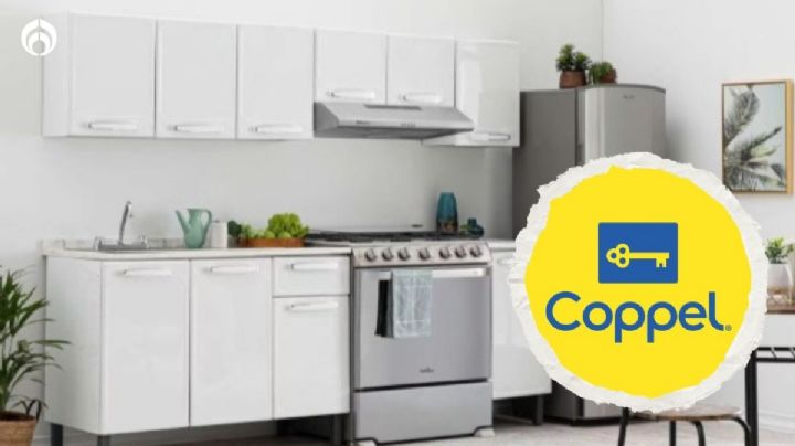 Coppel remata cocina integral blanca de acero ultra resistente y un estilo contemporáneo