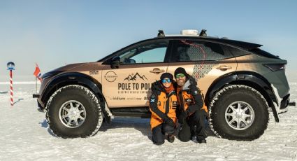 Una pareja recorrió la Antártida a bordo de un Nissan Eléctrico.