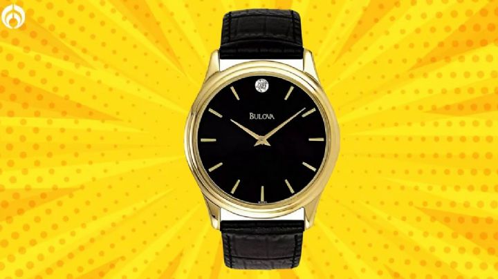 Walmart remata elegante reloj Bulova negro con dorado para caballero