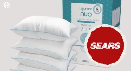 Sears remata paquete de 4 almohadas Sognare extra suaves y esponjosas a precio regalado