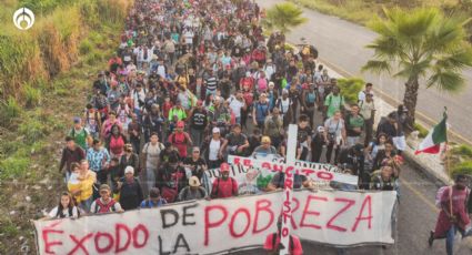 Caravana migrante avanza por México, mientras AMLO y Blinken se reúnen