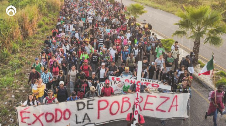 Caravana migrante avanza por México, mientras AMLO y Blinken se reúnen