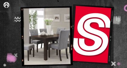 Sears hace descuento del 40% a comedor de madera de pino con 6 sillas