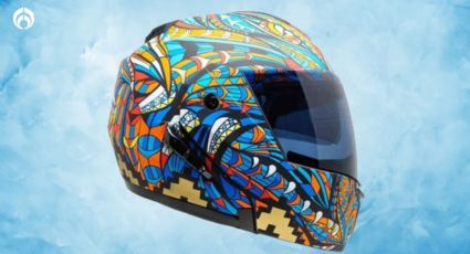 Elektra rebaja casco para moto con diseño de alebrije multicolor y certificación DOT