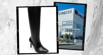 Liverpool rebaja elegantes botas altas de piel y con tacón de Flexi