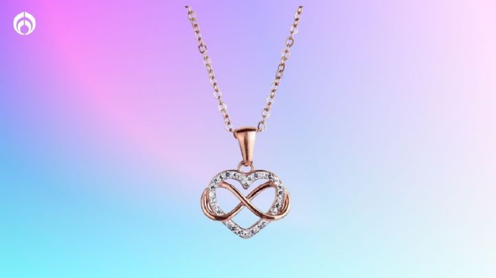 Liverpool remata en menos de 500 pesitos el collar de corazón con infinito ¡Es de oro rosa!