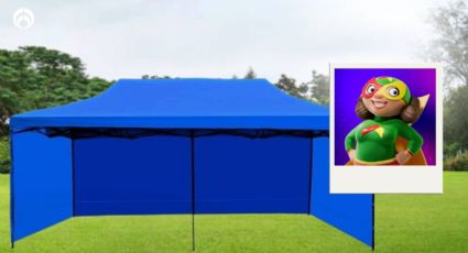 Bodega Aurrera remata carpa azul impermeable de 6x3 y le descuenta casi 2 mil pesos