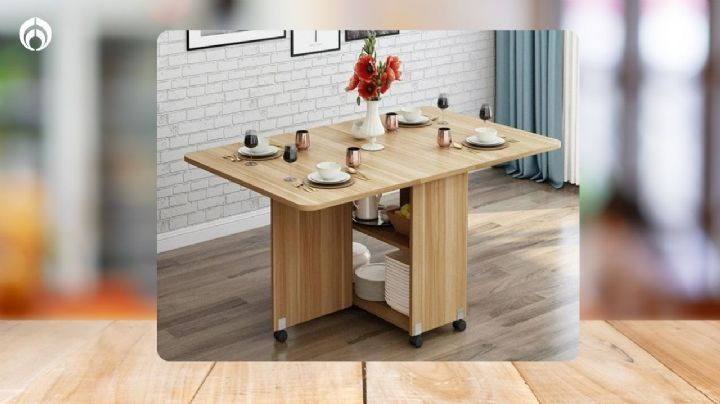 Walmart rebaja mesa plegable con rueditas y diseño minimalista ¡es perfecta para el comedor!