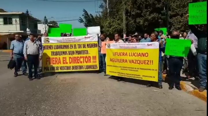 Maestros del tecnológico de Madero llevan a cabo su 3er plantón y pueden unirse otros 7 planteles