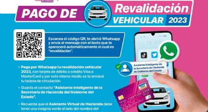 Habilita Secretaría de Hacienda cuenta de whatsapp para el pago de revalidación vehicular 2023