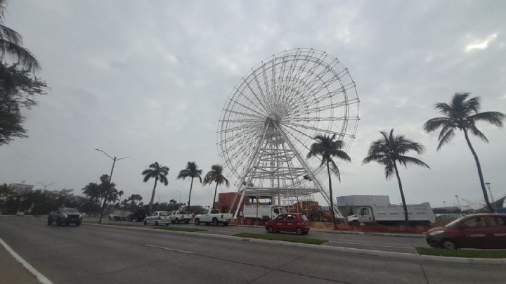 Continúan las pruebas a la rueda de la fortuna en Tampico; pandemia retrasó la operación