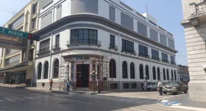 Restauración a edificio de Telmex en Tampico aun con problemas en fachada principal