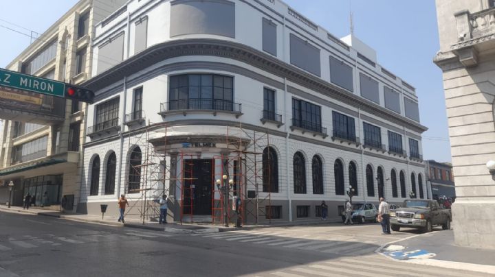 Restauración a edificio de Telmex en Tampico aun con problemas en fachada principal