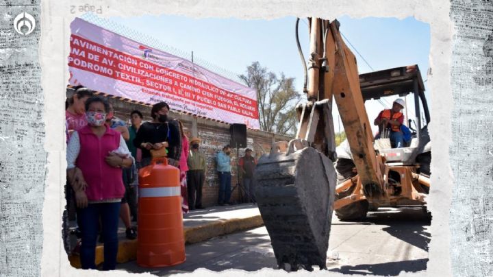 Arrancan trabajos de repavimentación en San Pablo Xalpa, Edomex