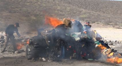 Incineran más de 2 mil dosis de droga en Laguna Seca, La Paz