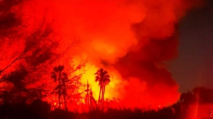 Fuerte incendio está fuera de control en el Estero de San José del Cabo