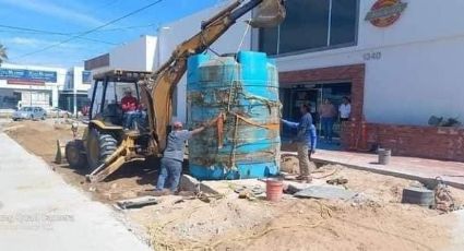 Hallan otraaa cisterna enterrada en vía pública huachicoleando agua en La Paz