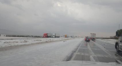 Lluvias en Nuevo León: se cubre de blanco carreteras por granizo