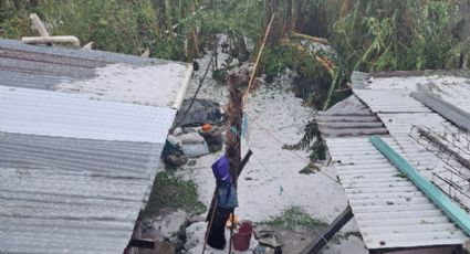 (VIDEO) Así se vivió la fuerte granizada en Altas Montañas; a una familia le cayó un techo encima