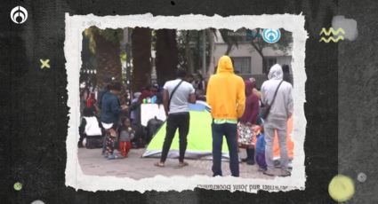 Migrantes toman la Plaza Giordano Bruno: Más de 400 personas acampan en espera de papeles para llegar a EU