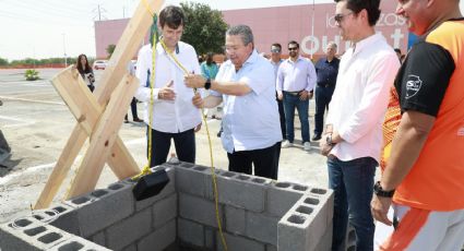 Colocan primera piedra de complejo deportivo en Escobedo NL