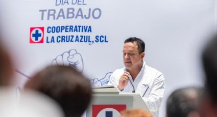 Víctor Velázquez encabeza ceremonia en La Cruz Azul por el Día del Trabajo