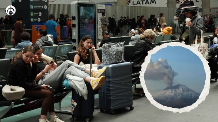 'Popo' frena 11 vuelos: Reportan viajes cancelados y 1 demorado de Aeroméxico desde el AICM