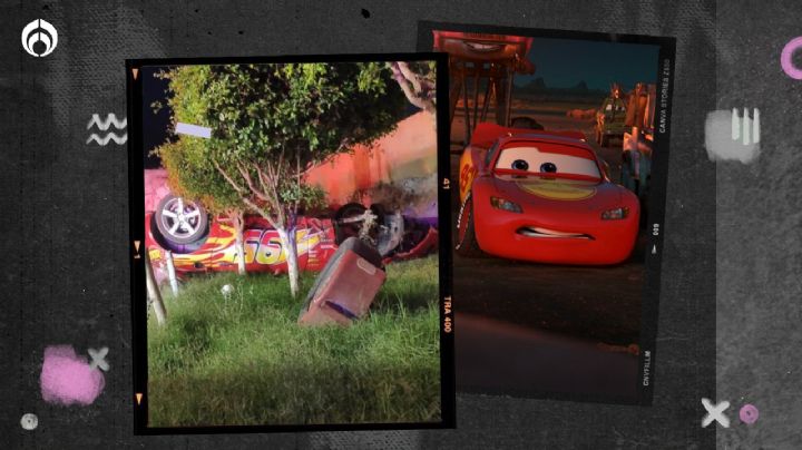 ¡Accidente de película! ‘Rayo McQueen’ sufre volcadura en carretera de Sinaloa 