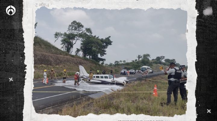 (FOTOS) Avioneta aterriza de emergencia en carretera de Papantla, Veracruz