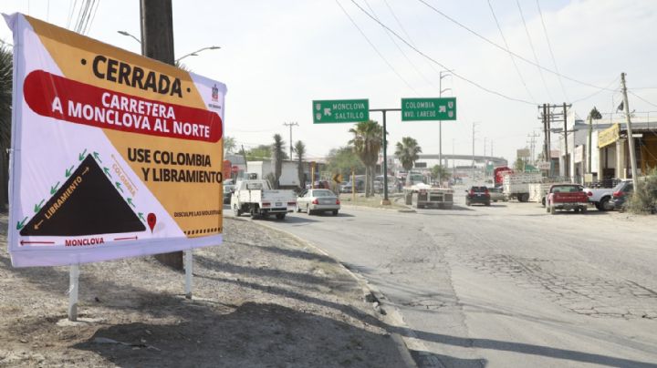 Realizan cierre en la Carretera a Monclova por obras viales