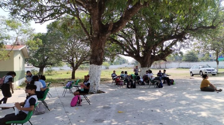 Ola de calor en Veracruz: alumnos toman clases al aire libre tras altas temperaturas en aulas