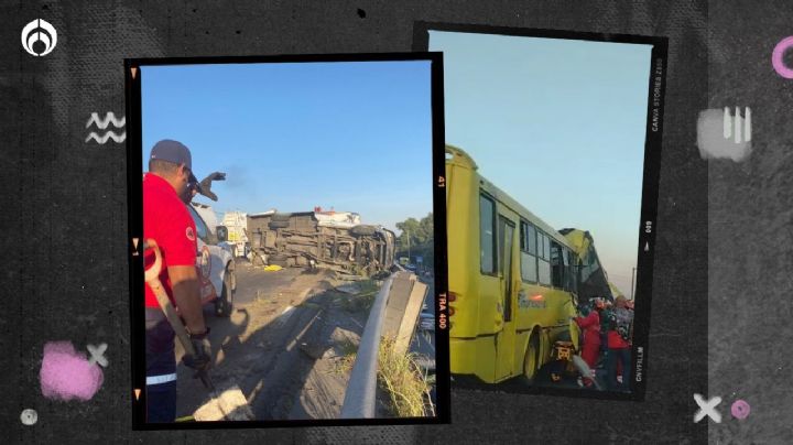 (VIDEO) Choca autobús y camioneta en la México-Toluca; reportan 15 lesionados