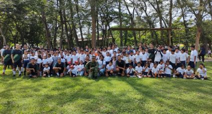 Promueve Ejército Mexicano actividades físicas recreativas con la niñez veracruzana