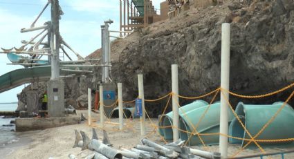 Retiran toboganes de playa El Coromuel; inversión perdida de 74 mdp en La Paz