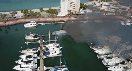 Posible falla eléctrica, provocó el incendio de yates y muerte de marinero en La Paz