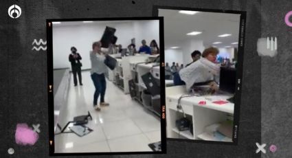 (VIDEO) Mujer destroza mostrador de Volaris en AICM tras no ser reembolsada