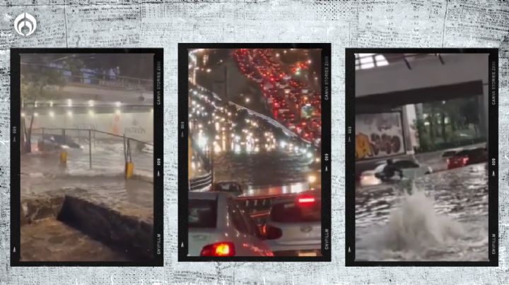 (VIDEOS) Tormenta en CDMX inunda Periférico y paraliza el tráfico