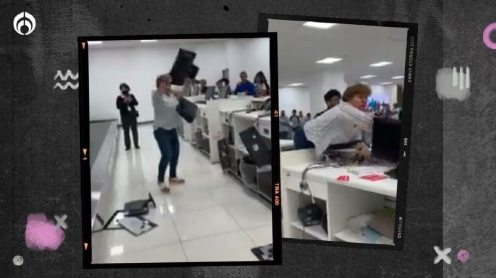 (VIDEO) Mujer destroza mostrador de Volaris en AICM tras no ser reembolsada