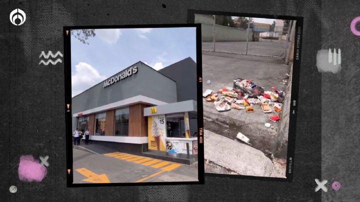 El cochinero de McDonald’s, franquicia en CDMX avienta su basura a la calle