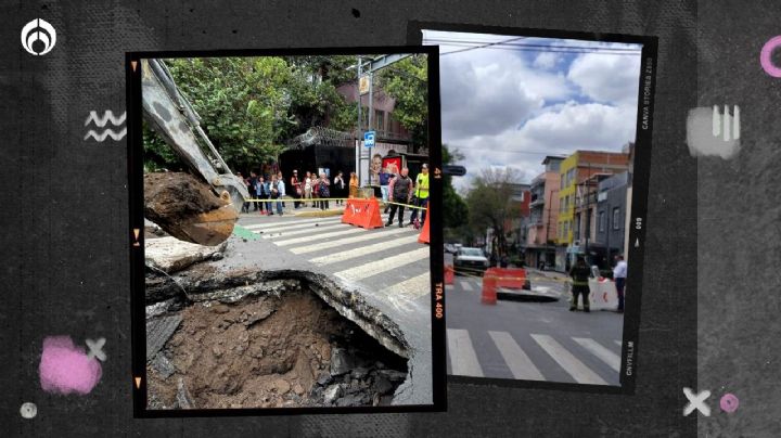 La Roma Norte se ‘sume’: se abre megasocavón en Avenida Monterrey (FOTOS)