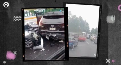 (VIDEO) Carambola en la México- Cuernavaca 'desquicia' el tráfico en pleno puente