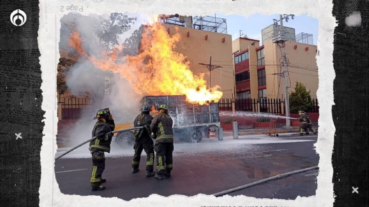 (VIDEO) Camioneta de gas LP se incendia en Coyoacán: desalojan a 700 personas